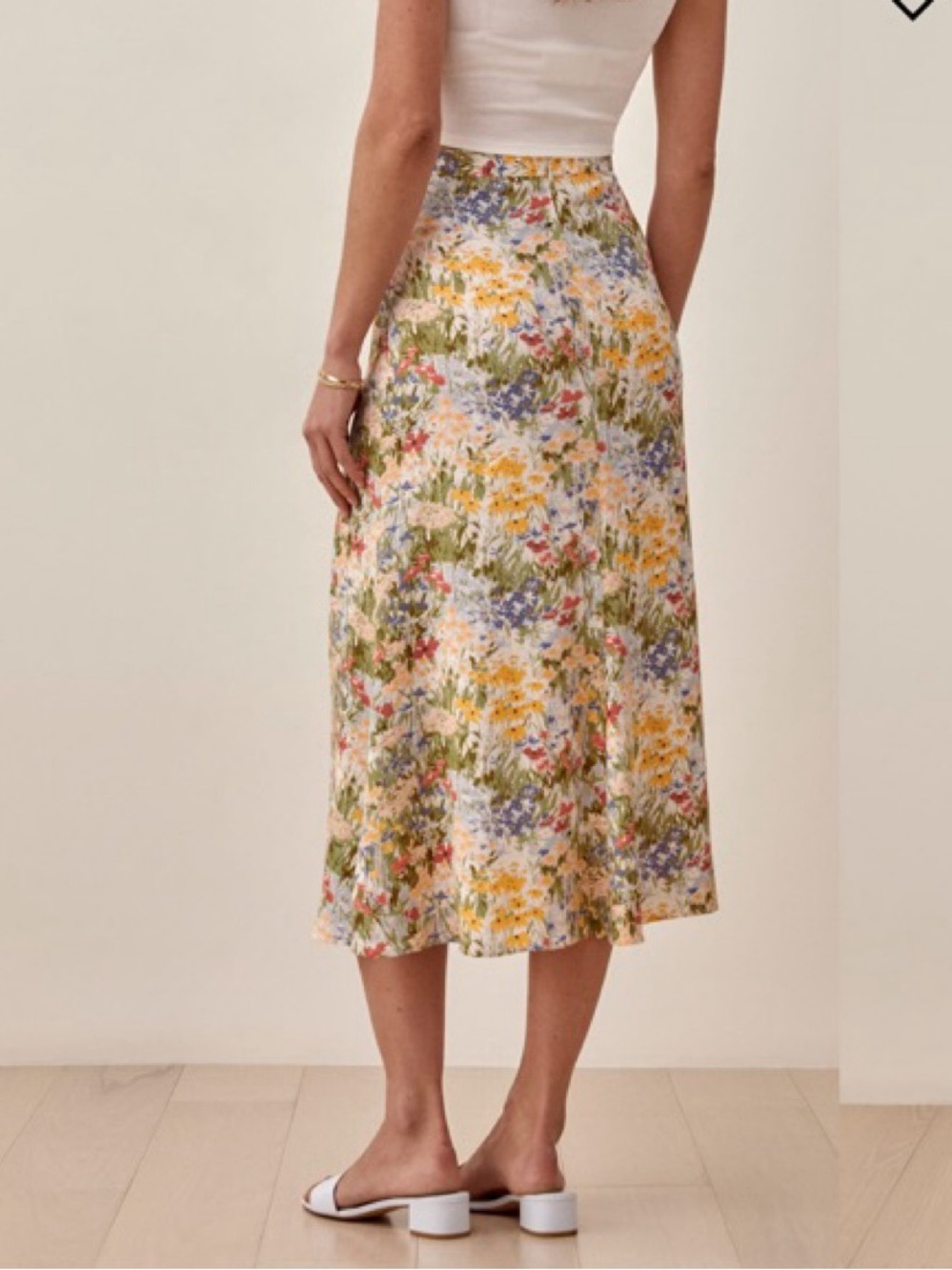 Reformation “Bea” Floral Midi Skirt